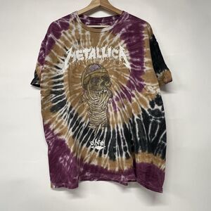 METALLICA Tie-Dye T-shirt PUSHEAD Design Size XL Vintage Style Graphic